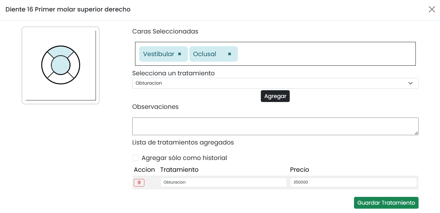 Captura: registrar tratamiento